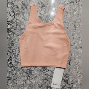 Lululemon Peach Fuzz "Softstream" Ribbed Crop Tank